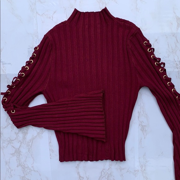 Fashion Nova Mock Neck Sweater w/ bellbottom sleev - Picture 1 of 4